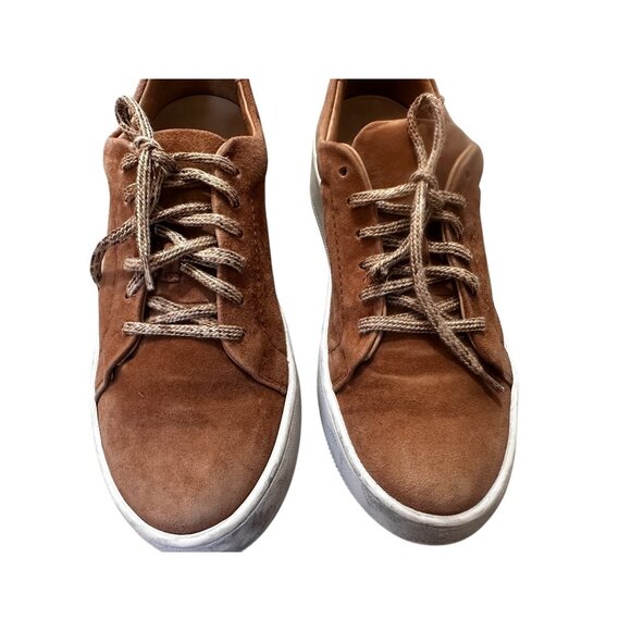 Jenni Kayne Suede Leather Leace Up Platform Sneakers Women 38 7.5 Honey Brown - Picture 14 of 16